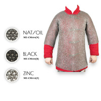 100% chemise de cotte de mailles en acier robuste originale avec ajustement personnalisé et durable parfaite pour les reconstitutions de bataille chevaliers, guerriers