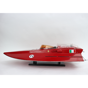 FERRARII F430, modelo de exhibición de lancha de madera, pintado náutico clásico hecho a mano para decoración del hogar - Product Image 1