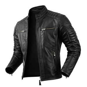 Nouvelle veste en cuir pour hommes, vêtements pour hommes avec col montant, imperméable et élégant pour une tenue décontractée - Product Image 1