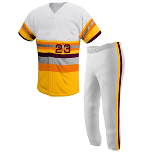High Quality Custom Embroidered <b>Baseball</b> Jersey <b>Set</b> OEM Cheap Sportswear Men Plain Blank Softball Uniform High Embroidery Adults - Product Image 4