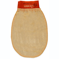Gant de bain ultra-fin Silkeca Ecru en viscose de haute qualité, gants exfoliants beiges pour l'élimination des odeurs/déshumidification, soins corporels