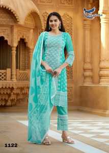 งานด้ายขาวเทียม Georgette ของนักออกแบบล่าสุด Kurti ตั้งโดย Fab Zone - Product Image 5