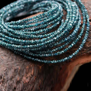 Cuentas de Diamante Azul Natural en Bruto, Hilo de Gemas de Diamante Natural de 2.5-4mm, Suministros de Lujo para la Fabricación de Joyería - Product Image 3