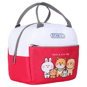 ถุงผ้าใยสังเคราะห์เก็บความเย็นกันน้ำอาหารกลางวันมีซิปลายการ์ตูนกำหนดโลโก้ได้เอง - Product Image 3