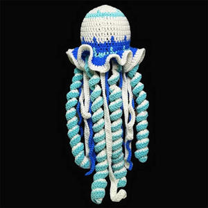 For Tik Tok Handmade Knitted Jellyfish Ruffled Beanies Creative Fashionable Adult <b>Hat</b> with New Pure Handmade Design Cross-Border - Product Image 2