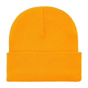 Vente en gros Bonnets personnalisés imprimés avec logo brodé en relief Bonnet tricoté 100% coton pour homme et femme - Product Image 1