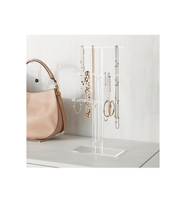 Support de boucle d'oreille en acrylique support d'affichage double face 6 pièces accessoires de bijoux décoratifs debout support suspendu - Product Image 4