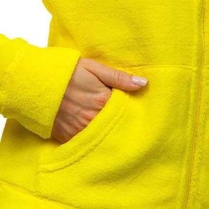 เสื้อมีฮู้ดสีเหลืองสำหรับผู้หญิงเสื้อผ้าแขนยาวมีฮู้ดผ้าคอตตอนพิมพ์โลโก้ออกแบบได้ตามต้องการสำหรับผู้หญิงฤดูหนาว - Product Image 5