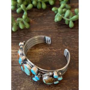Kathleen Chavez Multi Turquoise & Sterling Silver Cluster Fashion Cuff Bracelet - Product Image 5