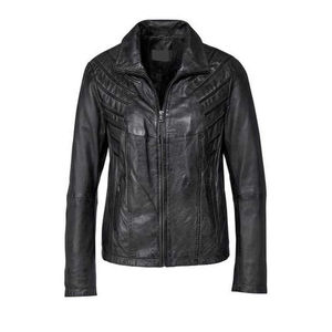 Custom <b>Women's</b> <b>Racing</b> Style Winter Varsity <b>Jacket</b> Genuine Sheep Skin Leather Collar Distressed Polyester Lining Zipper Knitted - Product Image 5