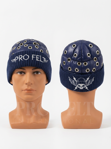 หมวกบีนนี่ถักลายริบหนาสำหรับฤดูหนาว ผลิตจากวัสดุอะคริลิกนุ่ม ให้ความอบอุ่นและสบายสำหรับกิจกรรมกลางแจ้ง หมวกบีนนี่ลายแจ็คการ์ด - Product Image 3