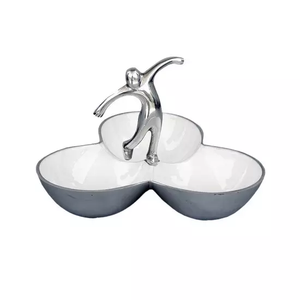 Tazón de servicio elegante para el hogar, tazón de frutas y nueces para fiesta de boda, decoración de Color plateado, diseño moderno, plato de Metal y plato de mesa - Product Image 4