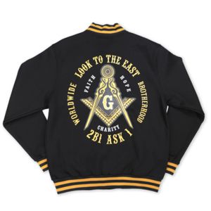 Chaqueta de Forro Polar Mason para Invierno, 60% Algodón, 40% Poliéster |   Camiseta Universitaria Negra con Cuello Alto, Logotipo Aplicado y Serigrafía - Product Image 2