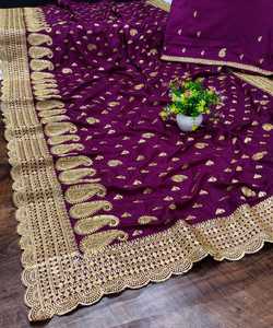 Bollywood Style Designer fête porter perle travail Saree dames porter nouveau avec chemisier indien arrivée Net tissu brodé femmes 500 Alphanumero - Product Image 4