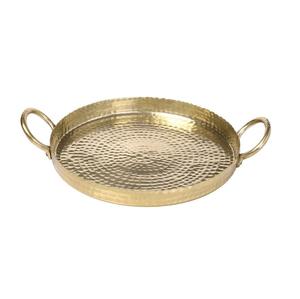 Bandeja de latón tradicional hecha a mano por artesanos adecuada para servir bebidas o como acento de decoración del hogar para ocasiones festivas - Product Image 4
