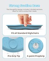 Assiettes pour enfants en acier inoxydable incassables Lifetop Assiette divisée de 9 "avec aspiration en silicone pour bébés, plats pour collations pour bébés