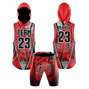 2024 new design Flag Wear Uniforms 7v7 League Games sleeveless hooded top with pants Trending Sublimation 7v7 uniforms