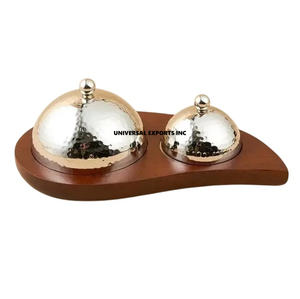 Cuenco de madera para chocolate con cubierta de metal Acabado personalizado Nuevo cuenco dulce Cuenco de chocolate de madera nuevo elegante de alta calidad - Product Image 1