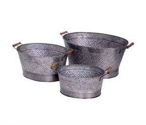 Lot de 3 jardinières de forme et de taille personnalisées pour la décoration intérieure au design moderne avec poignées de fabricants et de fournisseurs - Product Image 1