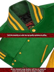 Automne Lettre Homme Varsity Jacket Bomber en laine confortable avec doublure en coton et remplissage en nylon pour la saison d'hiver - Product Image 6