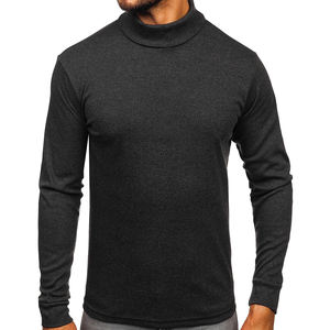 Sweat-shirt à manches longues pour homme, col rond, chaud, anti-boulochage, polyester/coton, coupe classique, doublé, tricoté - Product Image 6