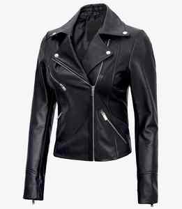 Chaquetas de cuero de moda para mujer de alta calidad Chaquetas de mujer de color marrón con cremallera estilo con su propio logotipo - Product Image 5