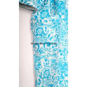 Handmade 100% Organic Cotton Quilted Reversible <b>Kimono</b> Style Kantha Jacket Bohemian Floral <b>Robe</b> Tie Belt Soft Winter Beach - Product Image 2