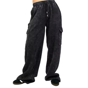 Venta al por mayor de tela Premium Invierno Polar lavado con ácido chándales logotipo personalizado 100% algodón pesado Casual Sweatsuit para mujeres 2026 - Product Image 4