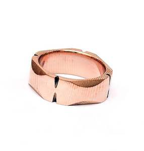 Custom Handmade Mokume Gane Ring with a Brushed Finish <b>Copper</b> Brass Inlay <b>Gift</b> <b>for</b> <b>Men</b> Women by Knives Manufacturer - Product Image 4