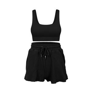 Ensemble court et mignon de styliste d'été, vêtements de détente personnalisés, ensemble court 2 pièces pour femmes - Product Image 4