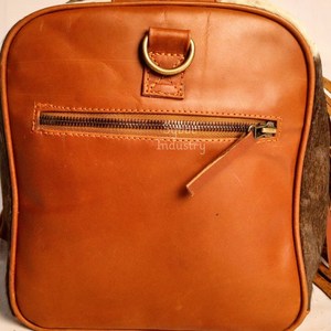 Sac polochon unisexe de luxe en cuir de vachette avec de vrais cheveux sur des bagages en cuir Sac de voyage pour elle et lui - Product Image 6