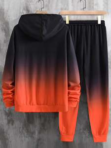 Ensemble de survêtement sport pour homme, coupe classique, pantalon de jogging, sweat-shirt à capuche, fermeture éclair intégrale, tenue de sport pour la salle de sport, tenue de fitness, uni, écologique - Product Image 4