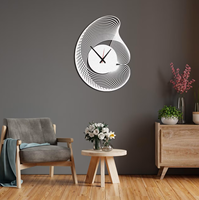 Jam Dinding Logam Jarum Kuarsa Abstrak Elegan Tanpa Suara Tik-tok Desain Modern untuk Kantor dan Ruang Tamu dengan Harga Grosir