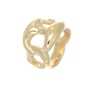 Anillo de eslabones SilverMarine chapado en oro de 18 kt de estilo italiano de alta calidad para hacer que tu atuendo sea lujoso - Product Image 1
