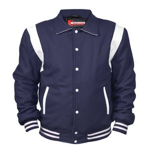Chaqueta Universitaria Personalizada de Alta Calidad para Hombre, Cómoda, Talla Grande, Cuerpo de Lana, Mangas de Cuero, Estilo Informal, Colores Personalizados - Product Image 1
