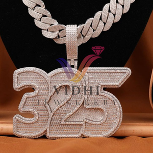 925 plata esterlina chapado en oro rosa estilo helado Hip Hop colgantes de diamantes diseño de letras personalizadas dijes de joyería fina para hombres IGI - Product Image 2