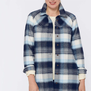 Camisa de franela sólida de manga larga cómoda para mujer de talla grande para otoño, ropa informal con botones de punto, frente de actividades al aire libre - Product Image 5