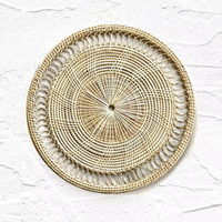 Set de table rond en rotin tissé de qualité supérieure, multicolore, option personnalisée, fait à la main, style bohème, pour table à manger, sous-plat décoratif