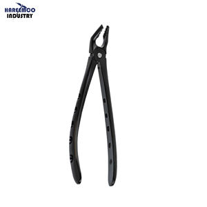 Fórceps de Retención Apical de Titanio Negro para Extracción Manual Atraumática de Marca Personalizada - Premolares Inferiores Universales Serrados Clase I CE - Product Image 1