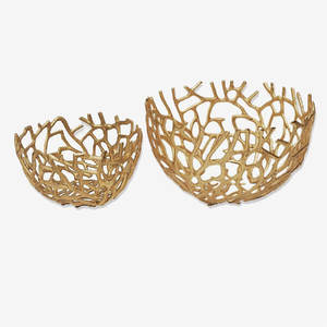 Branche ronde en aluminium coulé brut or brillant bol à fruits et cuisine à des fins de service - Product Image 3