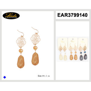 Pendientes de Aro con Perlas de Imitación Linda Fashion, Chapados en Oro, Joyería de Fiesta para Mujer, Estilo Geométrico - Product Image 4