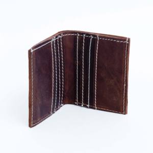 Tarjetero de cuero auténtico con bloqueo de RFID BI-Fold personalizado hecho a mano, Cartera de bolsillo de cuero, tarjetero de alta calidad. - Product Image 4