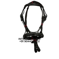 Bridon pour cheval en cuir véritable 100% robuste avec cristaux, diamants, strass, quincaillerie en acier inoxydable, rembourrage confortable et réglable