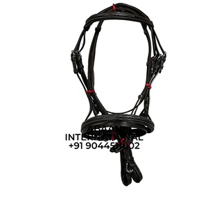 Bride de cheval en cuir véritable 100% solide, cristaux, diamants, strass, rembourrage confortable, design classique, comprend une poitrine - Product Image 5