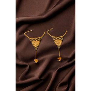 Bague Stock prête avec des bijoux de mariée traditionnels plaqués or 22 carats à vendre par les exportateurs indiens - Product Image 1