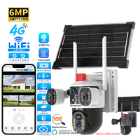 Caméra de sécurité solaire 4G, caméra IP, carte SIM, application cloud, vision panoramique à 360°, vision nocturne, étanche, audio bidirectionnel, caméra de sécurité extérieure