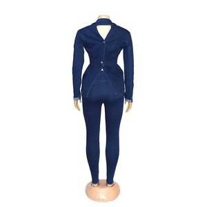 Vestes en jean longues bleu OEM de haute qualité fabriquées sur mesure Veste en jean pour femmes Vente en gros Vestes en jean Fournisseurs avec logo personnalisé - Product Image 2