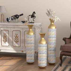 Vase de table en fer écologique de conception côtière de Noël de qualité supérieure, plaqué or pour les intérieurs, vase à fleurs Zahid Exports - Product Image 5