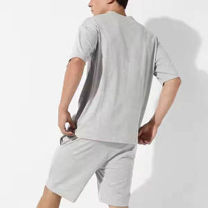 Conjunto de 2 piezas de moda de estilo callejero para hombre, chándal gris Haither de 100% algodón, personalizado al por mayor - Product Image 4