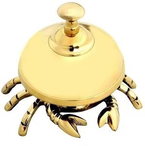 Sonnette de table en laiton pour la décoration de la maison, utilisation au bureau, sonnette de bureau en laiton pour le comptoir d'hôtel, sonnette pour le bureau, l'hôtel, sonnette de table artisanale - Product Image 2